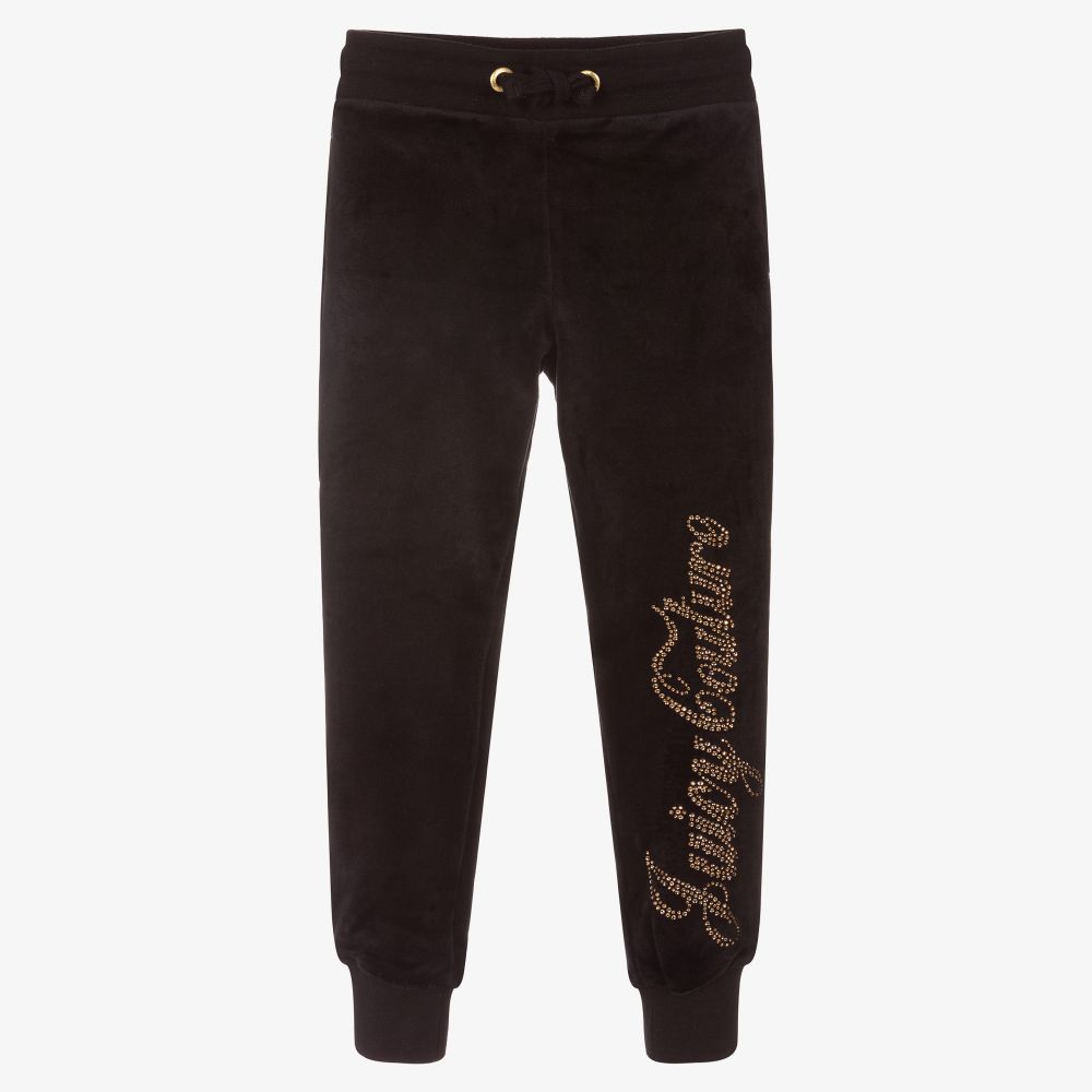 Juicy Couture - Girls Black Velour Joggers