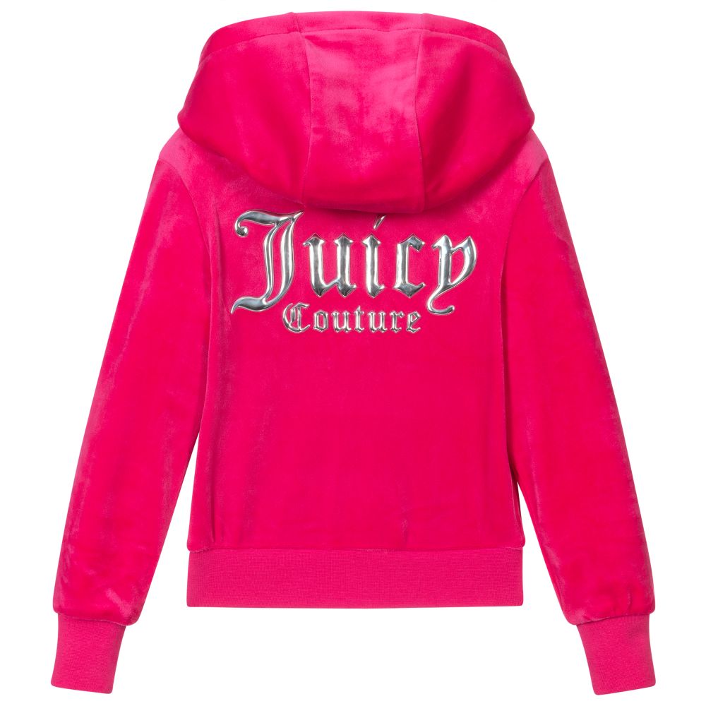 Juicy Couture - Girls Pink Velour Zip-Up Top | Childrensalon Outlet