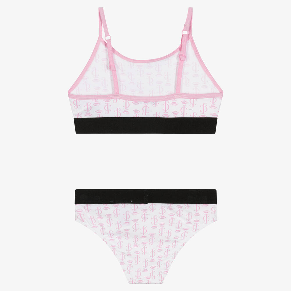Juicy Couture Girls White Bra Top & Knickers Set