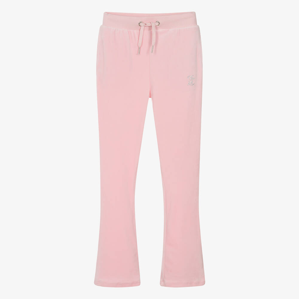 Juicy Couture - بنطلون رياضي فلير قطيفة لون زهري للمراهقات | Childrensalon