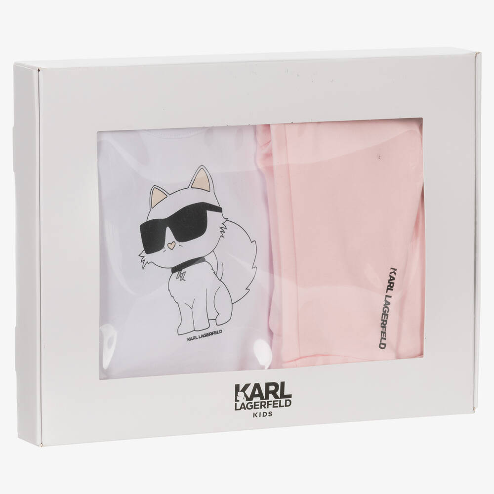 Karl Lagerfeld Kids Ikonik Karl And Choupette-print Cotton