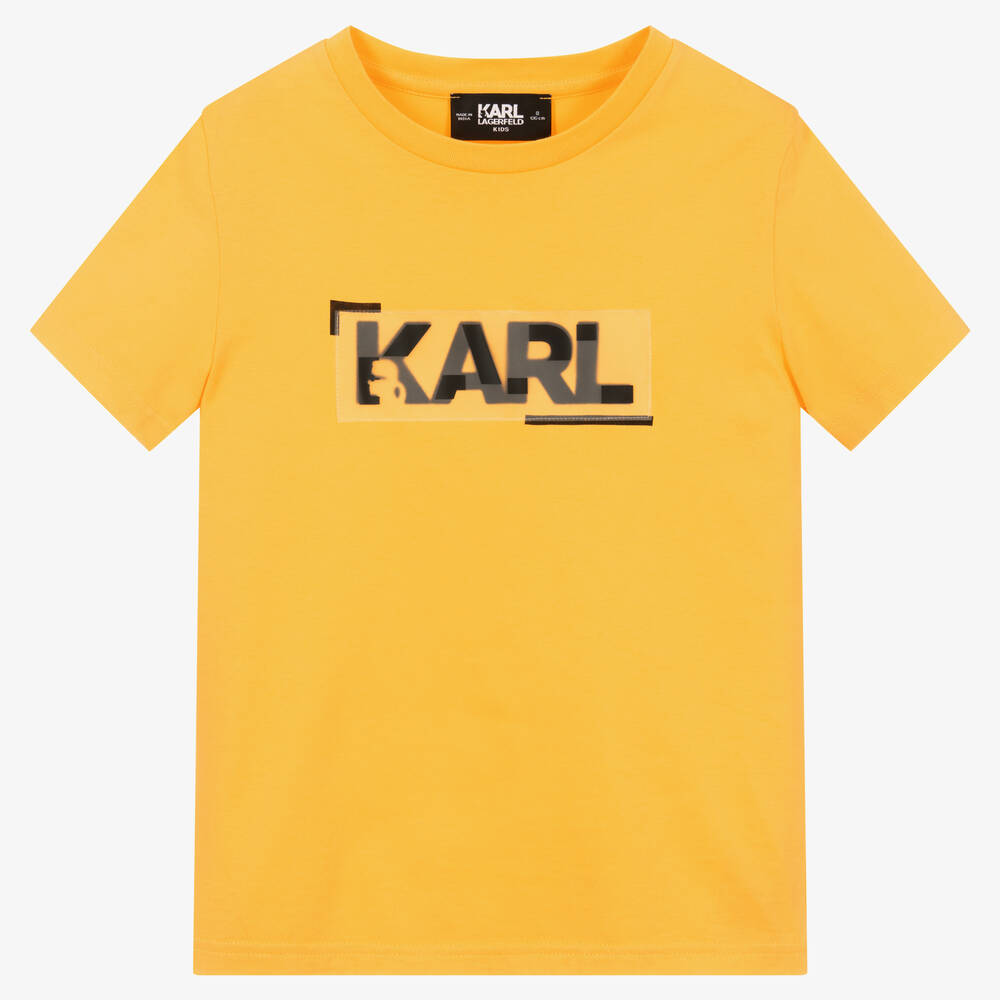 KARL LAGERFELD KIDS - Желтая хлопковая футболка | Childrensalon