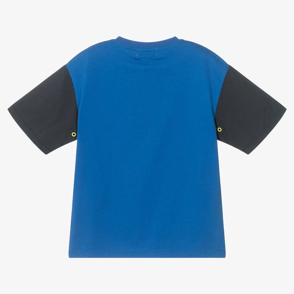 KENZO KIDS - Boys Blue Cotton Logo T-Shirt | Childrensalon Outlet