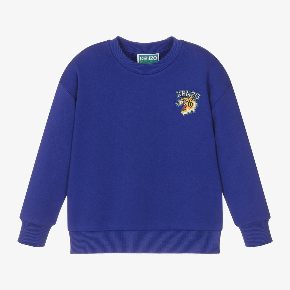 KENZO KIDS - Boys Blue Cotton Sweatshirt | Childrensalon