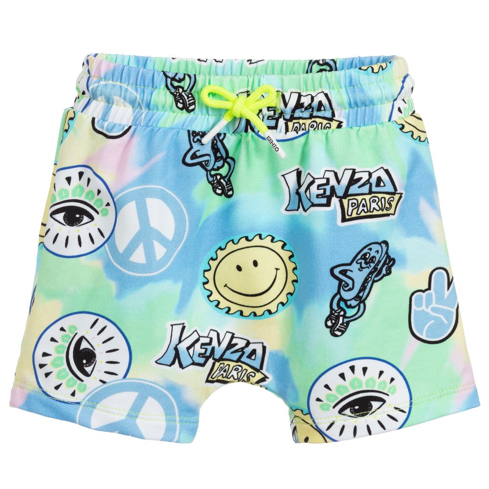 Kenzo Kids cartoon-print drawstring track shorts - Neutrals