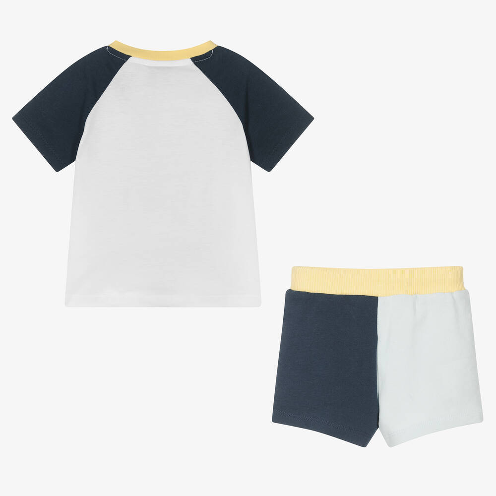 KENZO KIDS - Boys White & Blue Tiger Shorts Set | Childrensalon Outlet