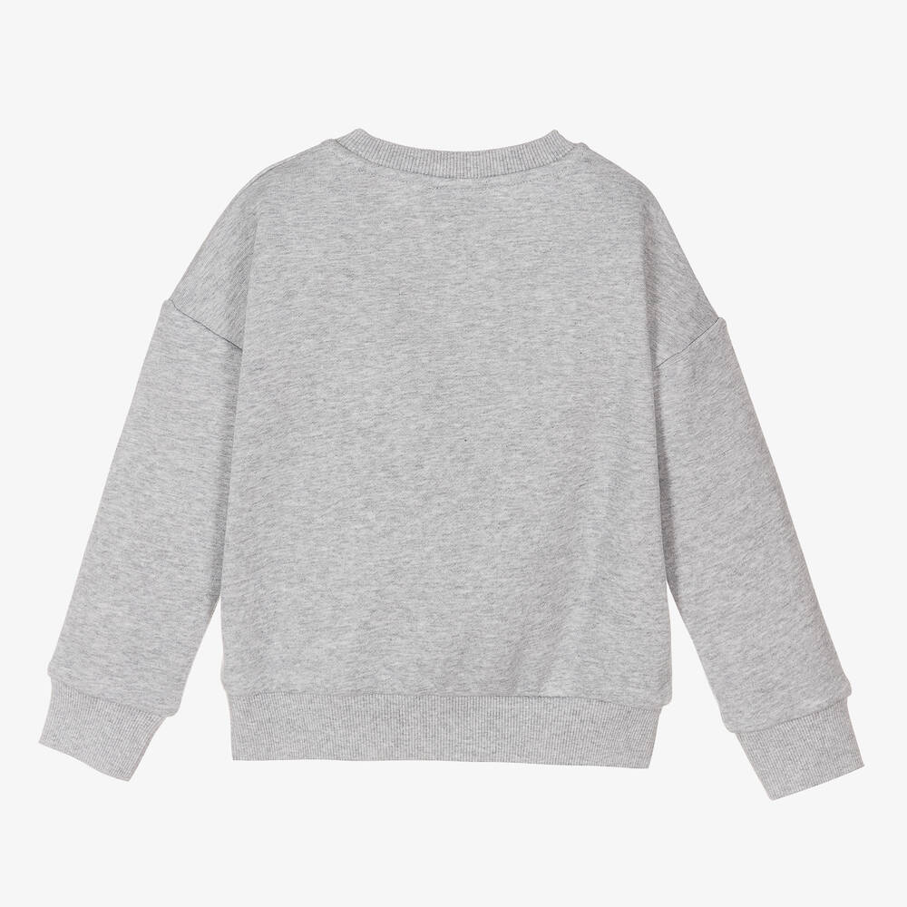 KENZO KIDS - Girls Grey Marl Cotton Sweatshirt