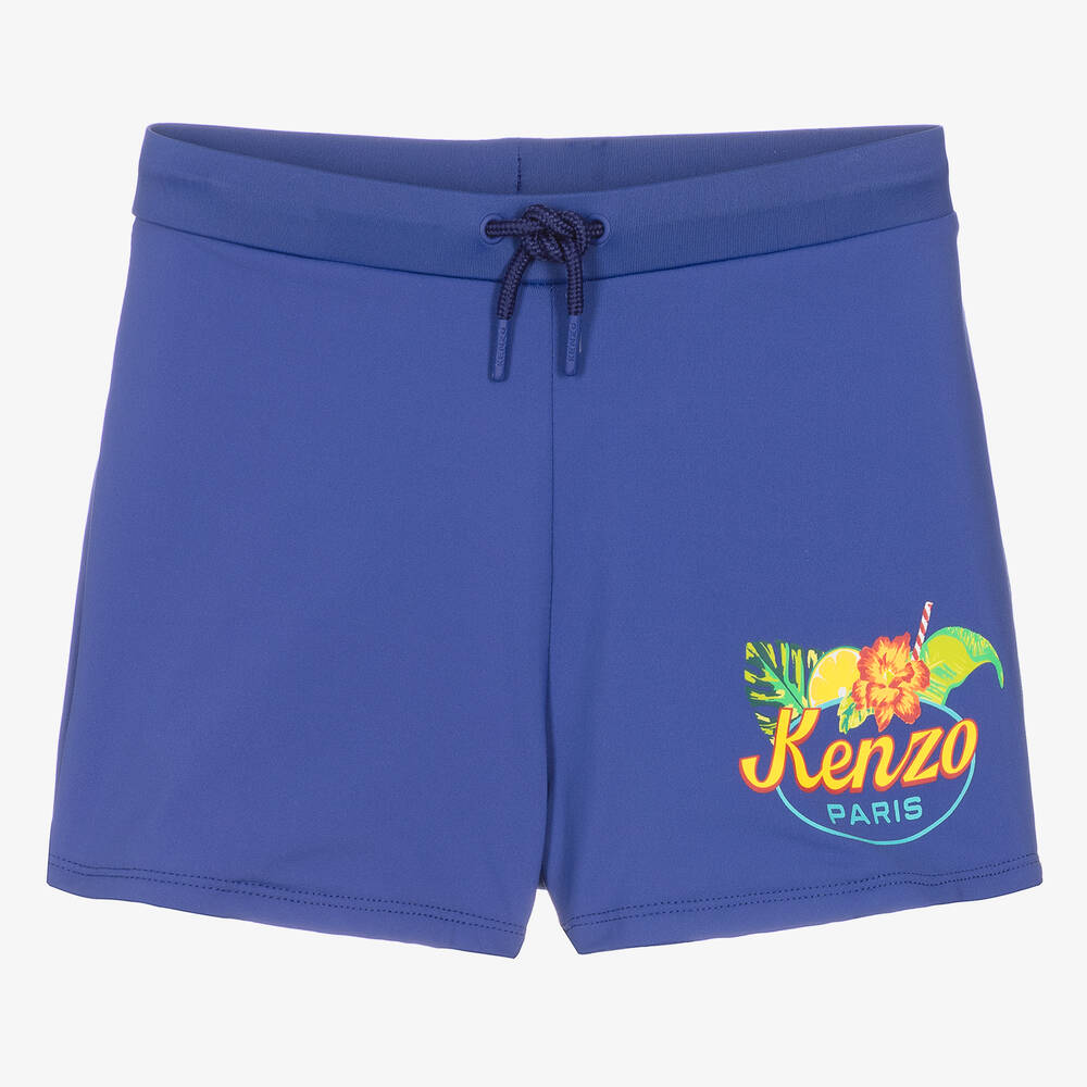 KENZO KIDS - Teen Boys Blue Swim Shorts | Childrensalon