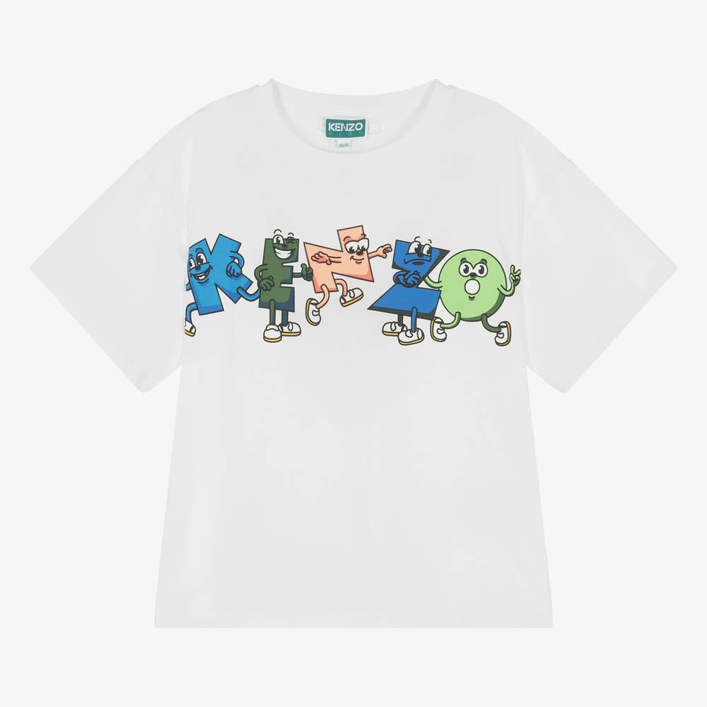 KENZO KIDS - Teen Boys White Cotton T-Shirt | Childrensalon