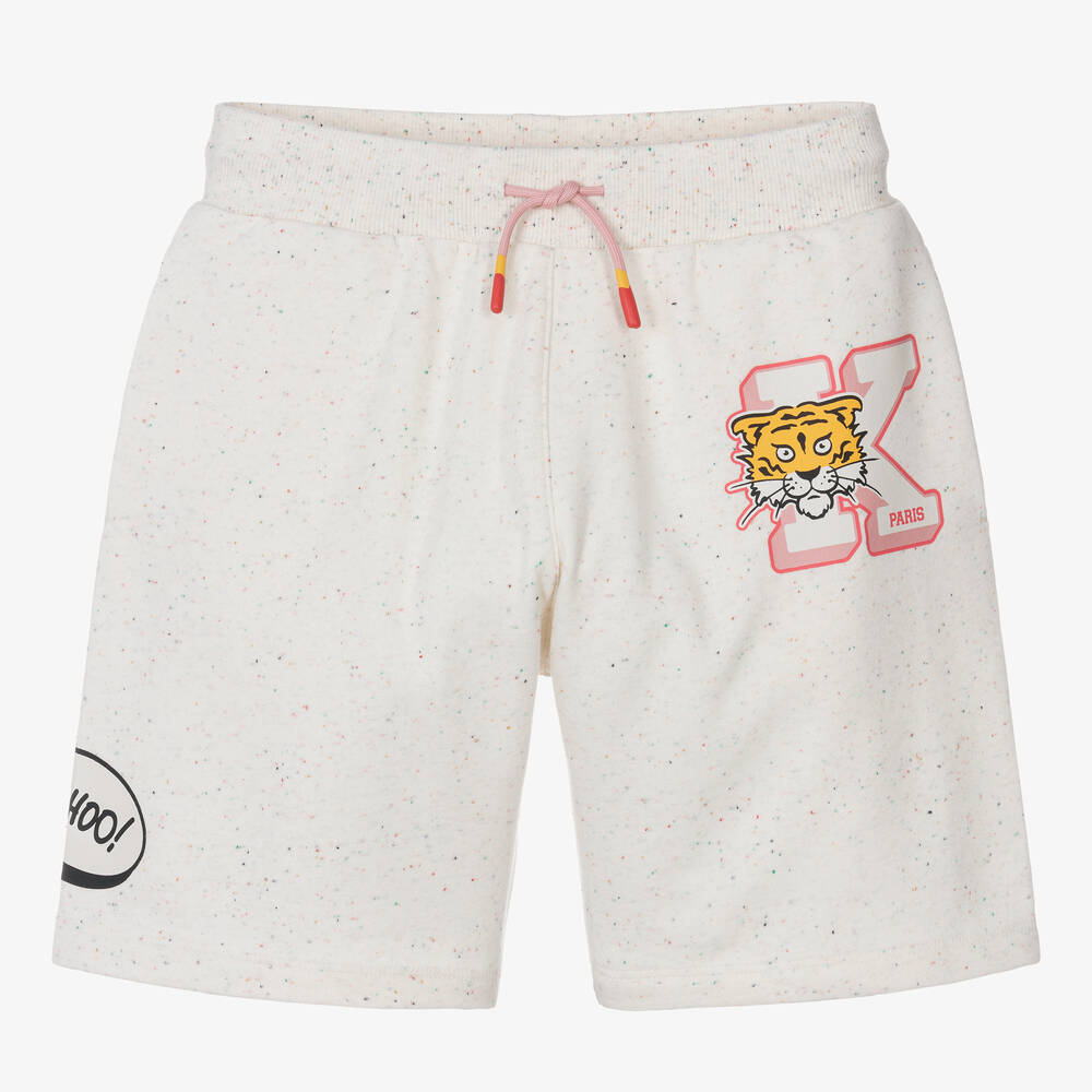 KENZO KIDS - Teen Girls Ivory Cotton Shorts | Childrensalon