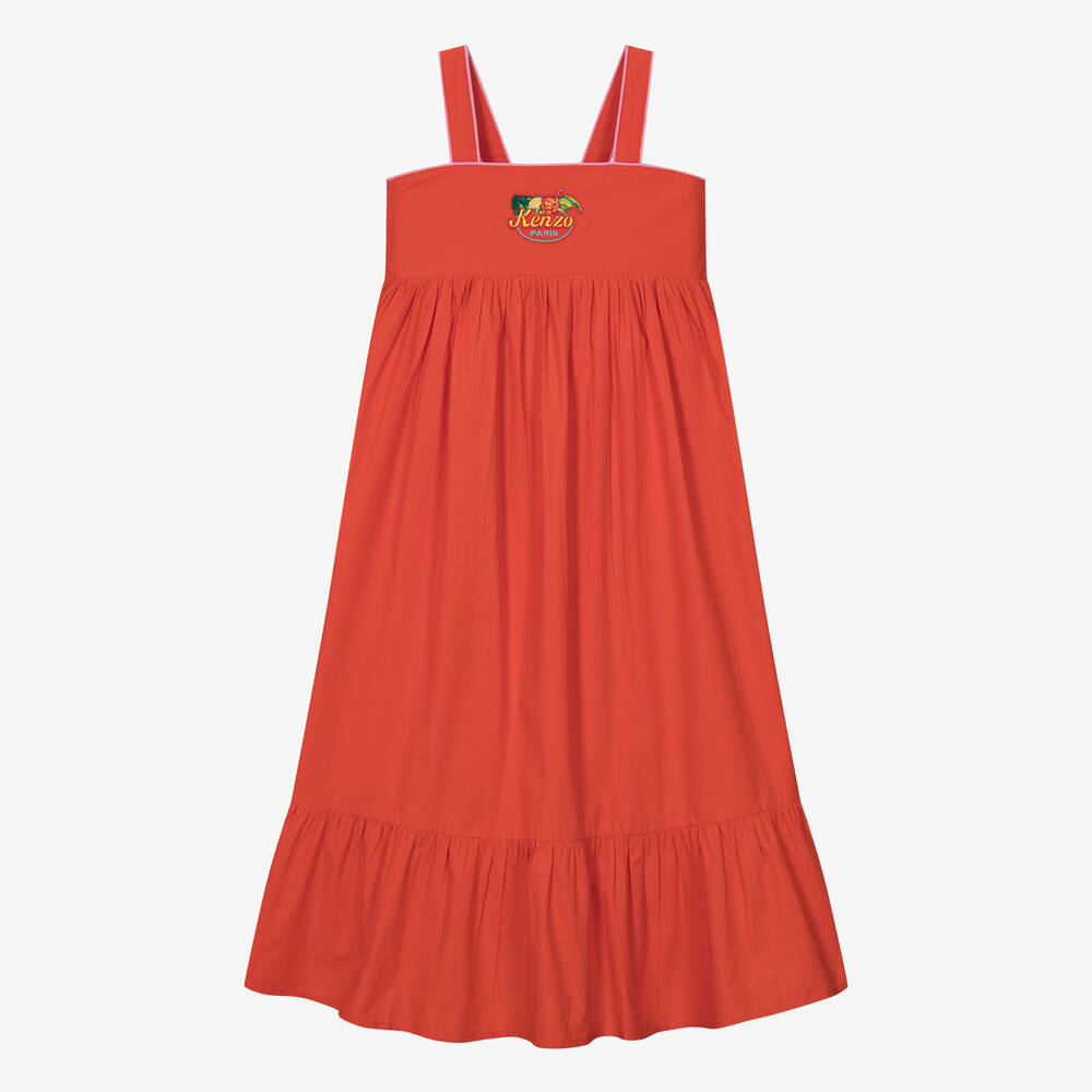 KENZO KIDS - Teen Girls Red Cotton Dress | Childrensalon