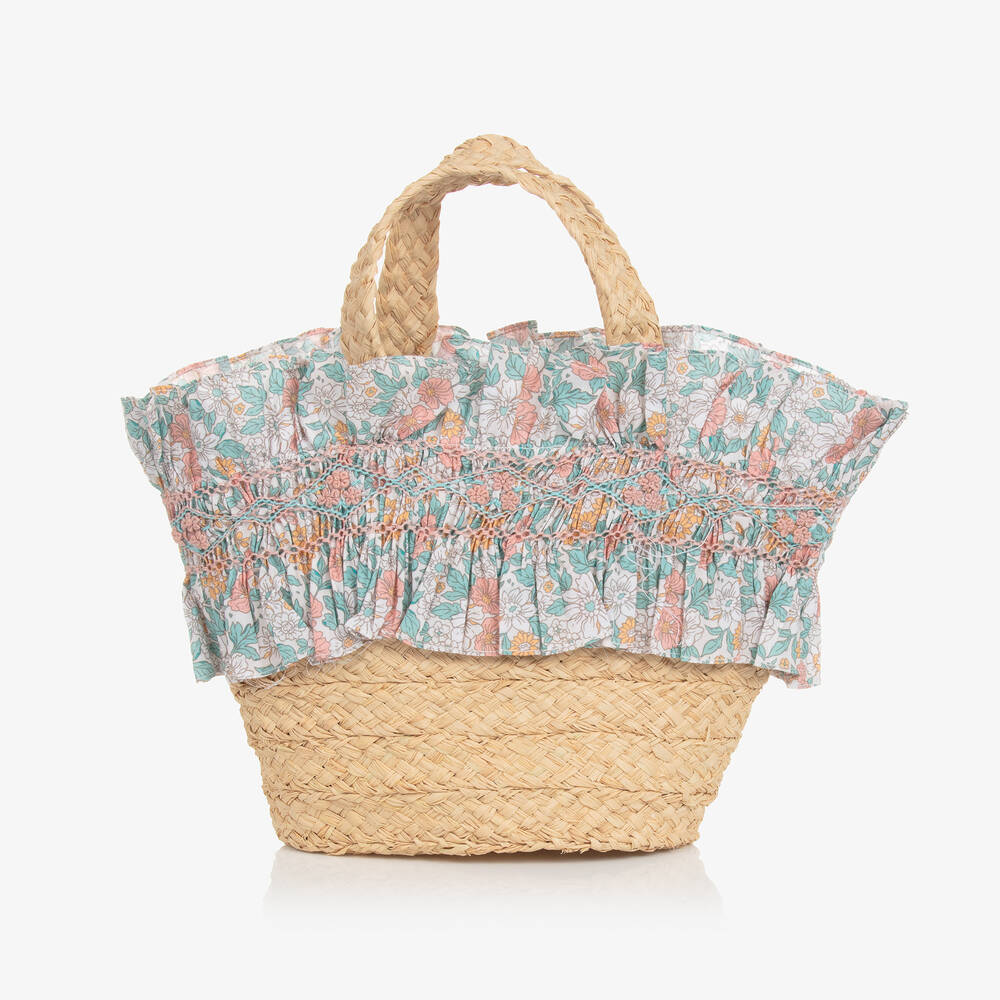 Kidiwi - Girls Beige Raffia Handbag | Childrensalon