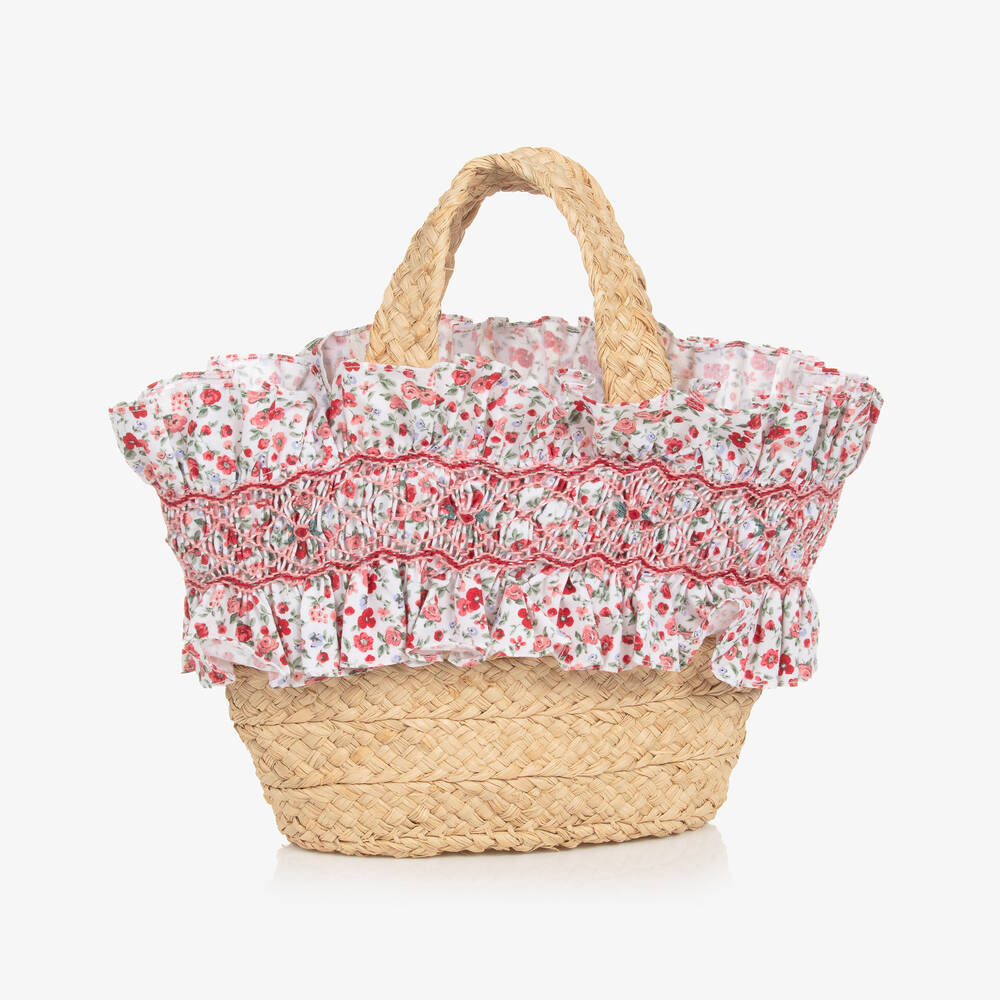 Kidiwi - Girls Beige Raffia Handbag | Childrensalon