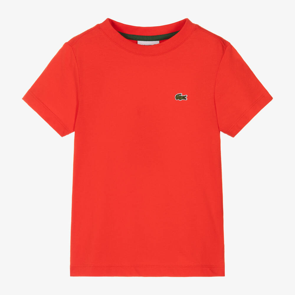 Lacoste - تيشيرت قطن عضوي لون أحمر | Childrensalon