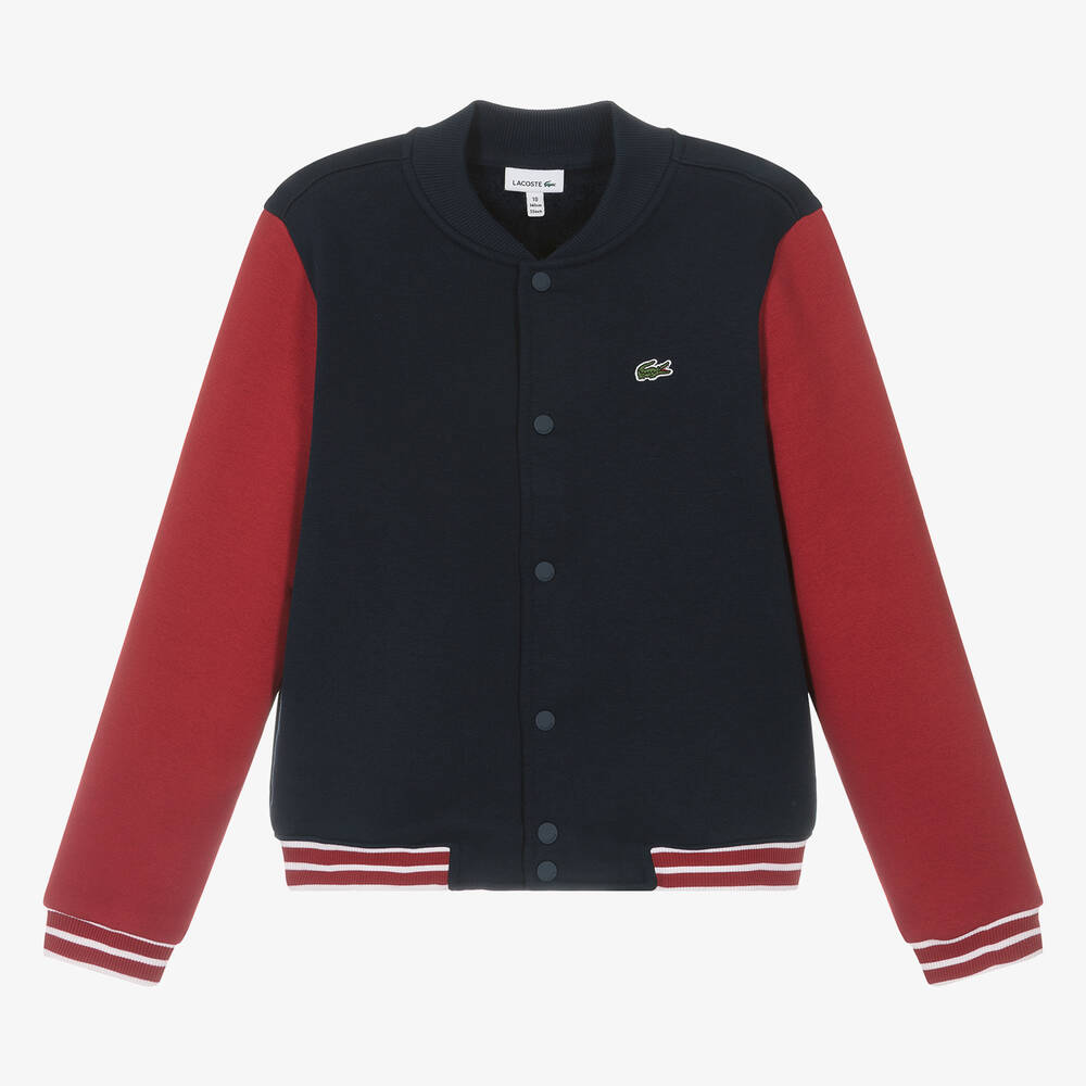 Lacoste - Teen Boys Navy Blue Cotton Bomber Jacket | Childrensalon