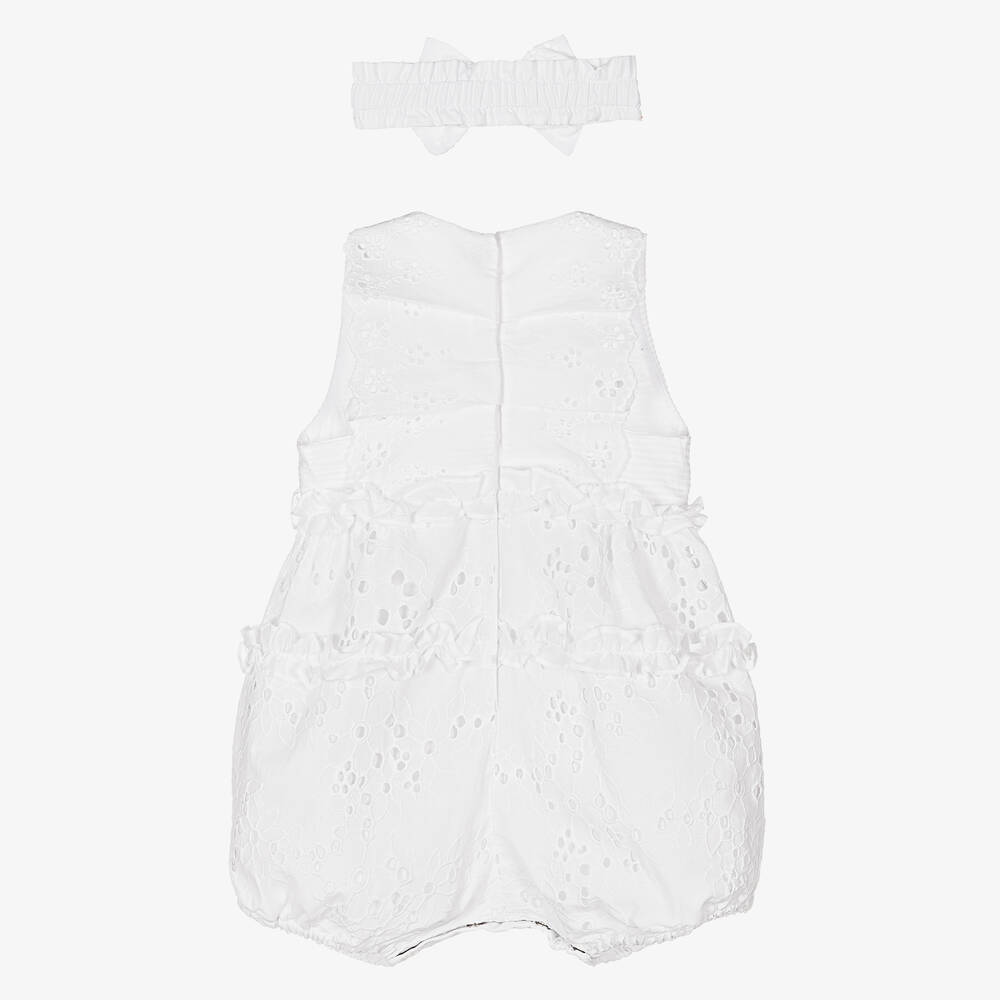 Lapin House broderie-anglaise sleeveless dress - White