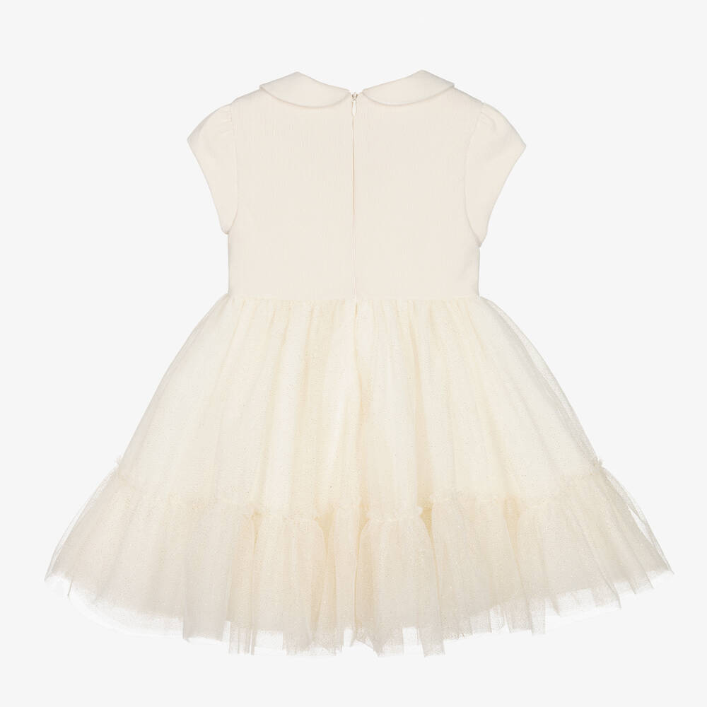 Lapin House - Girls Ivory Glitter Tulle Dress | Childrensalon Outlet