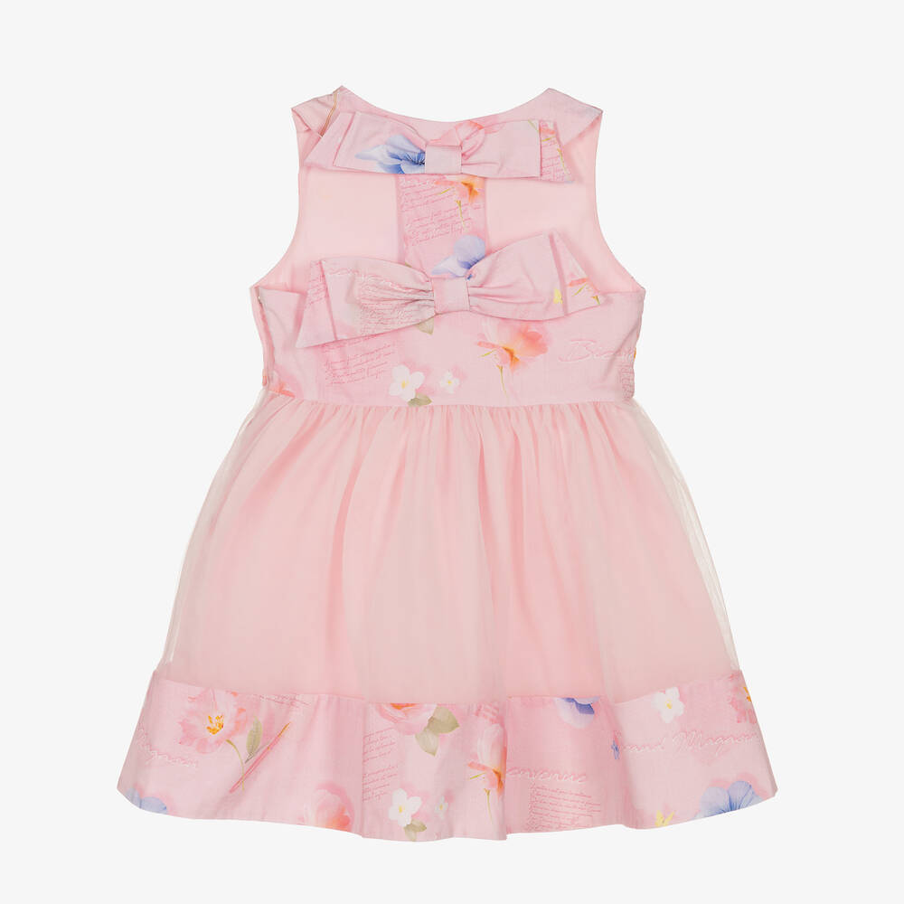 Lapin House - Girls Pink Cotton & Tulle Dress | Childrensalon Outlet
