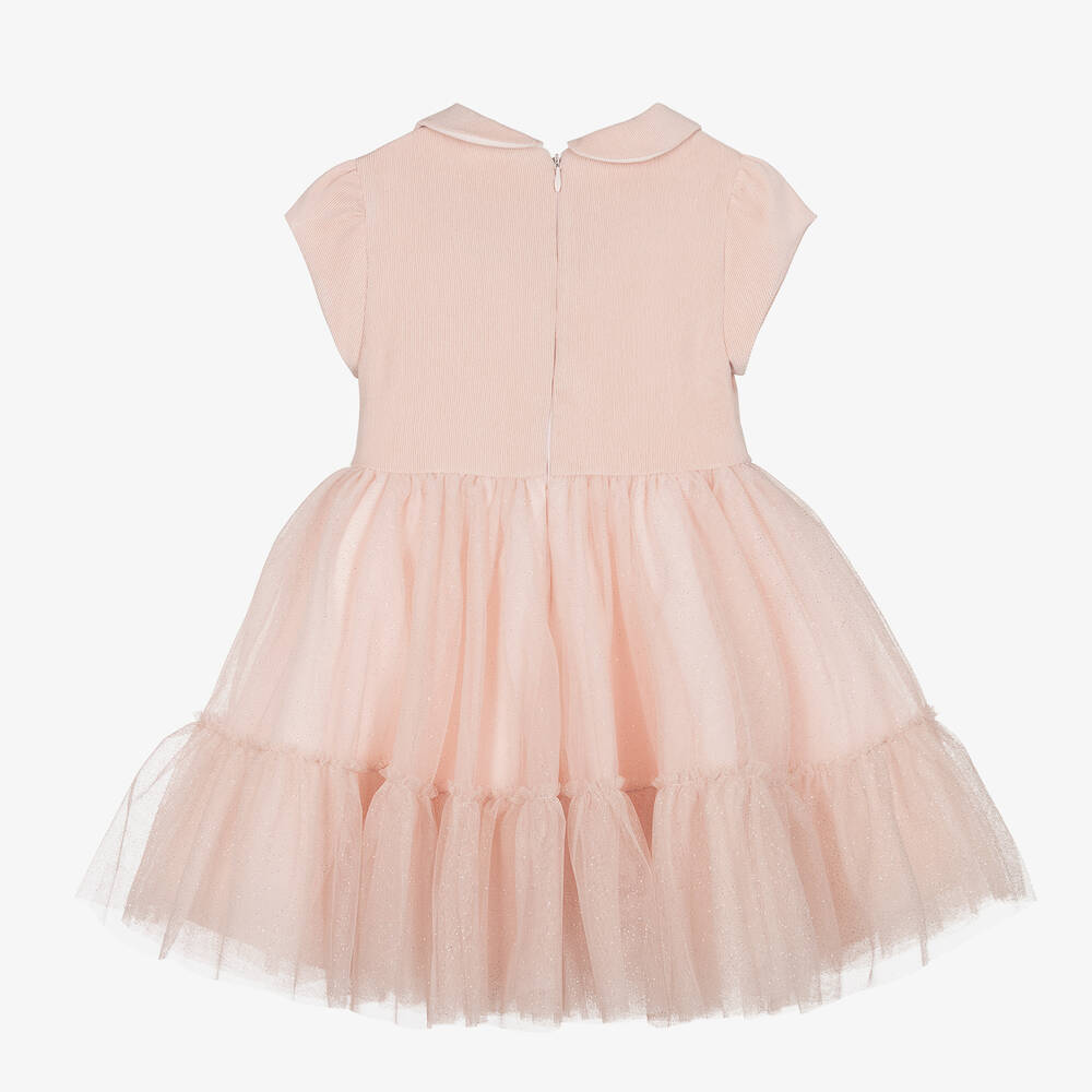 Lapin House - Girls Pink Glitter Tulle Dress | Childrensalon Outlet