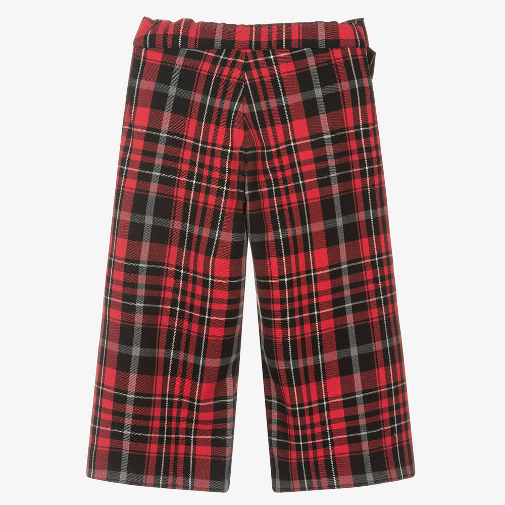 Alessandra Rich Tartan-check Wool Trousers in Red | Lyst