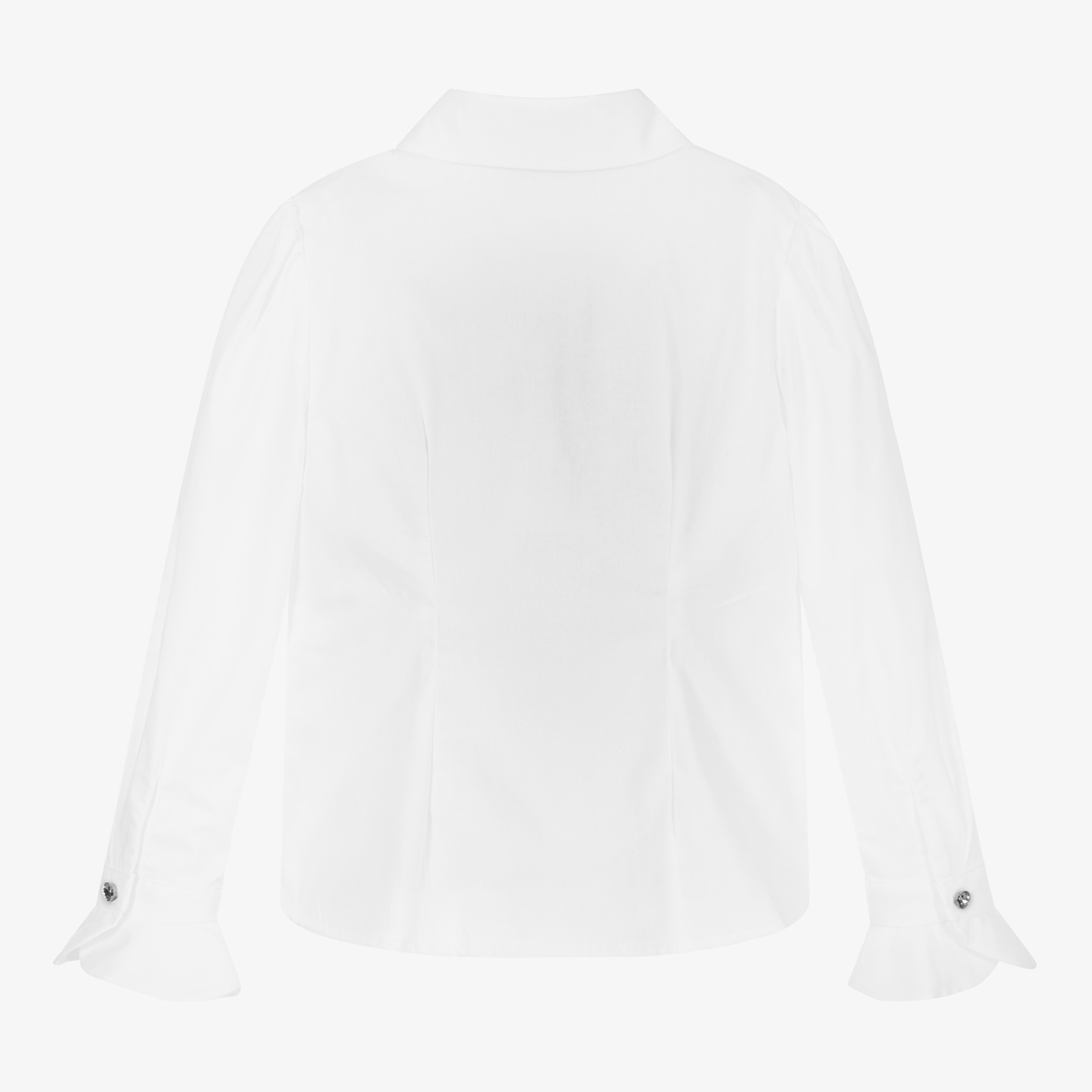 Lapin House ruffled cotton blouse - White