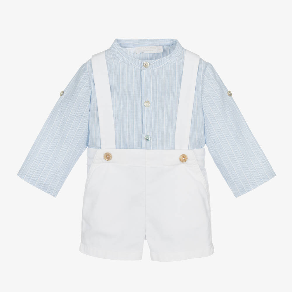 Laranjinha - Baby Boys Cotton & Linen Shorts Set | Childrensalon