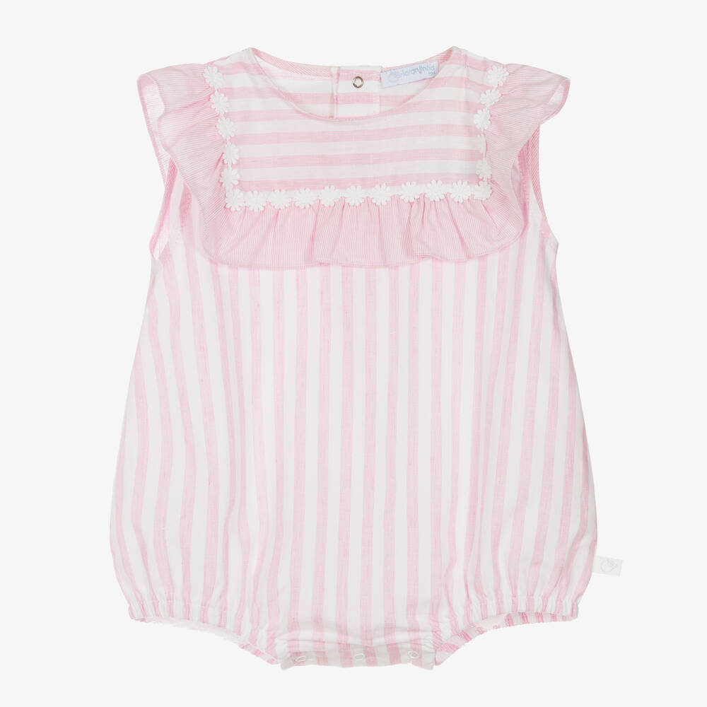 Laranjinha - Baby Girls Pink Cotton Shortie | Childrensalon