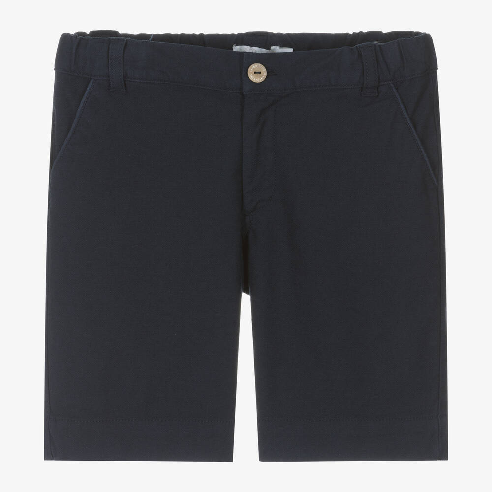 Laranjinha - Boys Blue Cotton Shorts | Childrensalon