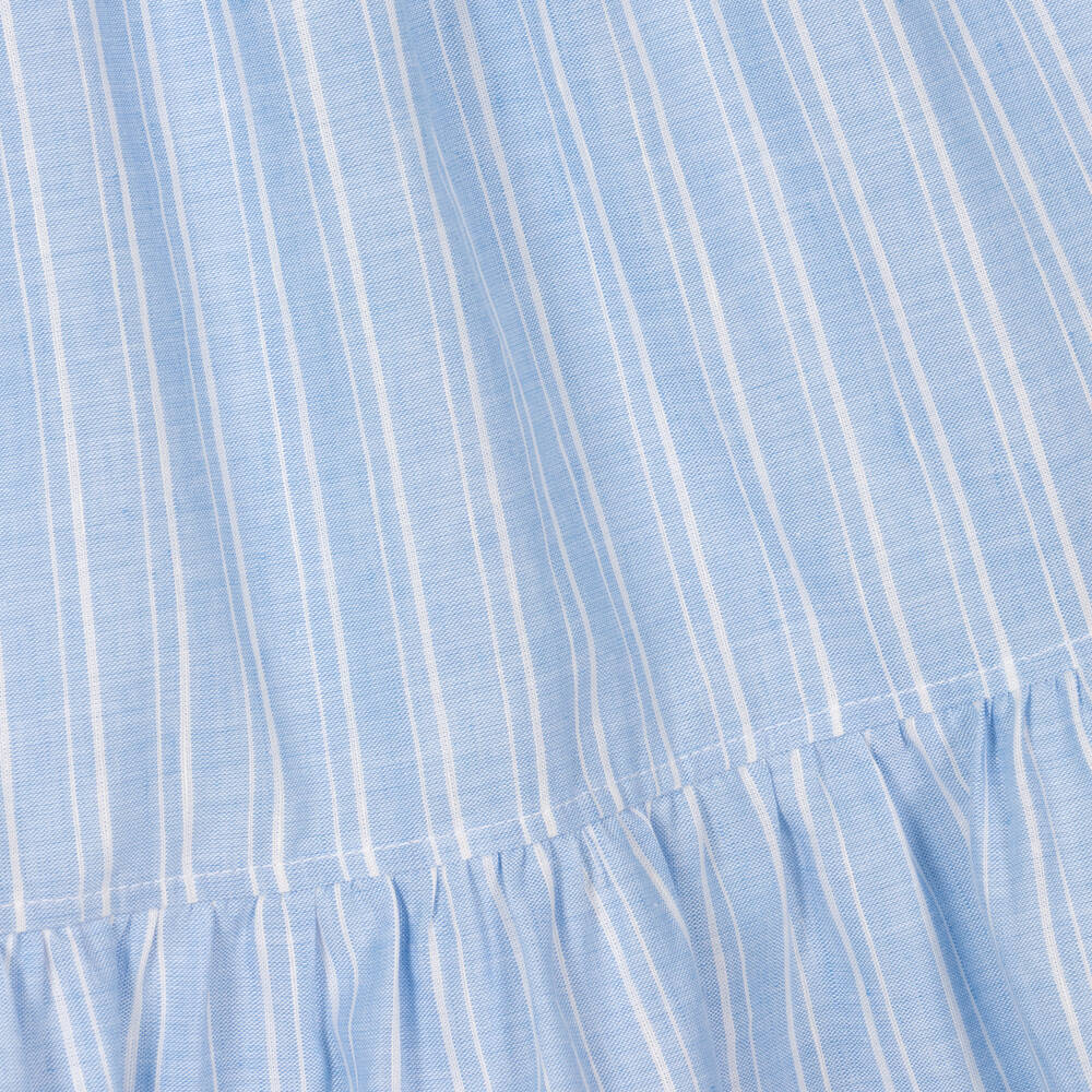 Laranjinha - Girls Blue & White Striped Dress | Childrensalon Outlet