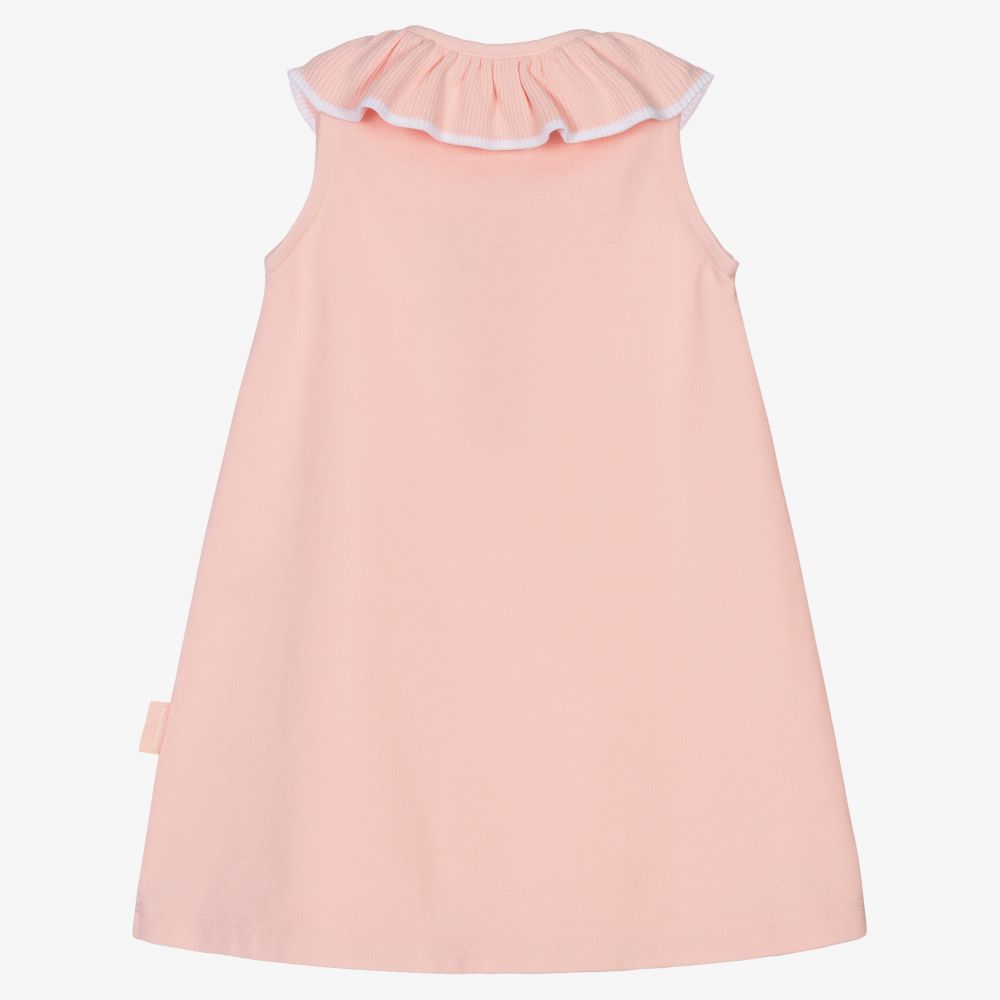 Laranjinha - Girls Pink Cotton Piqué Dress | Childrensalon Outlet