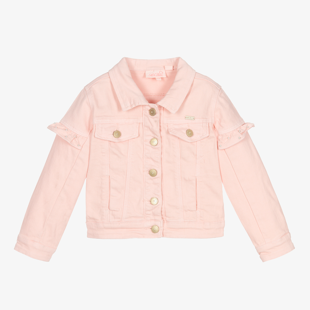 Le Chic - Girls Pink Denim Jacket | Childrensalon Outlet
