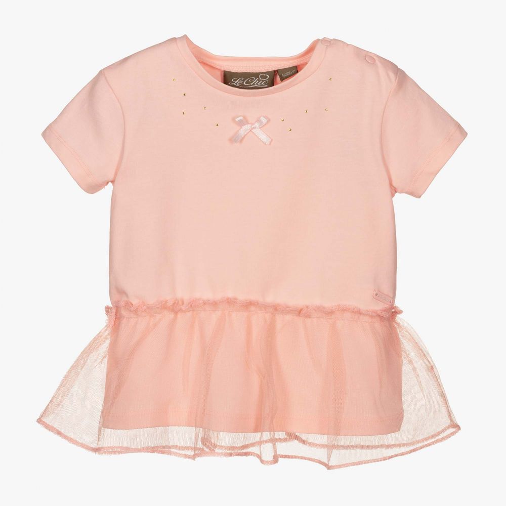 Toelating Omgeving Verouderd Le Chic - Pink Organic Cotton T-Shirt | Childrensalon Outlet