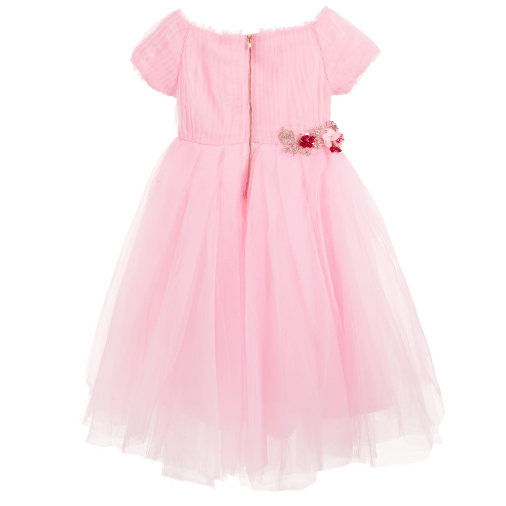 Le Mu - Girls Pink Tulle Dress | Childrensalon Outlet
