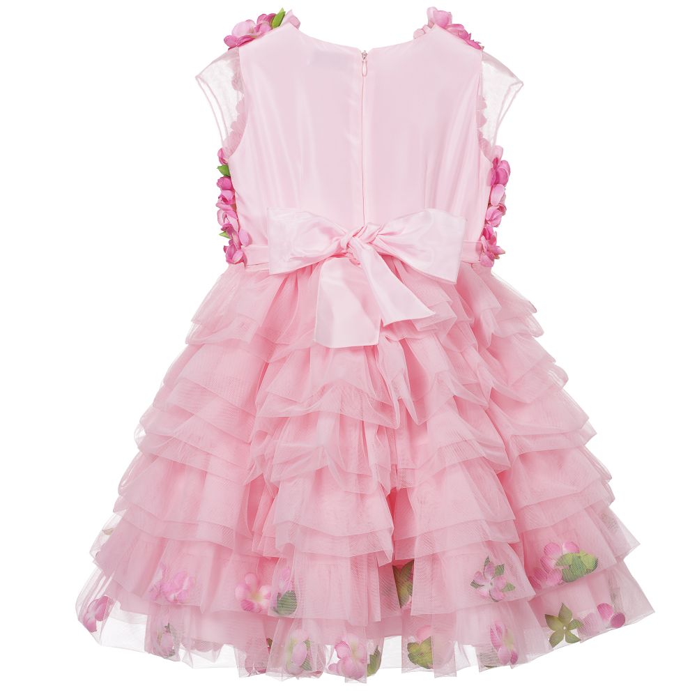 Lesy Luxury Flower - Girls Pink Tulle Dress with Flowers ...