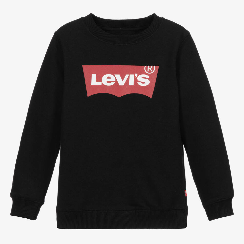 Levi's - سويتشيرت قطن جيرسي لون أسود | Childrensalon