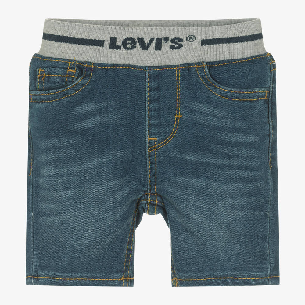 Levi's - شورت أطفال ولادي قطن دنيم لون أزرق داكن | Childrensalon