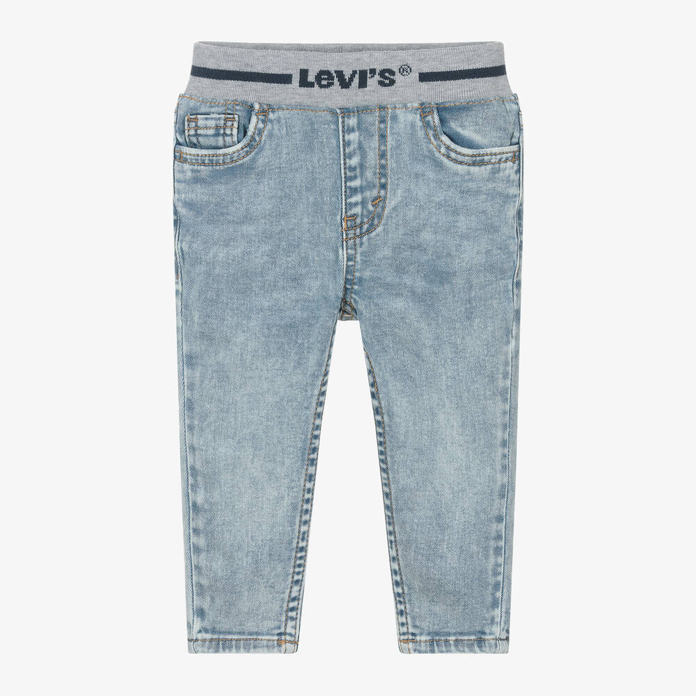 Levi's - جينز سكيني أطفال ولادي قطن دنيم لون أزرق | Childrensalon