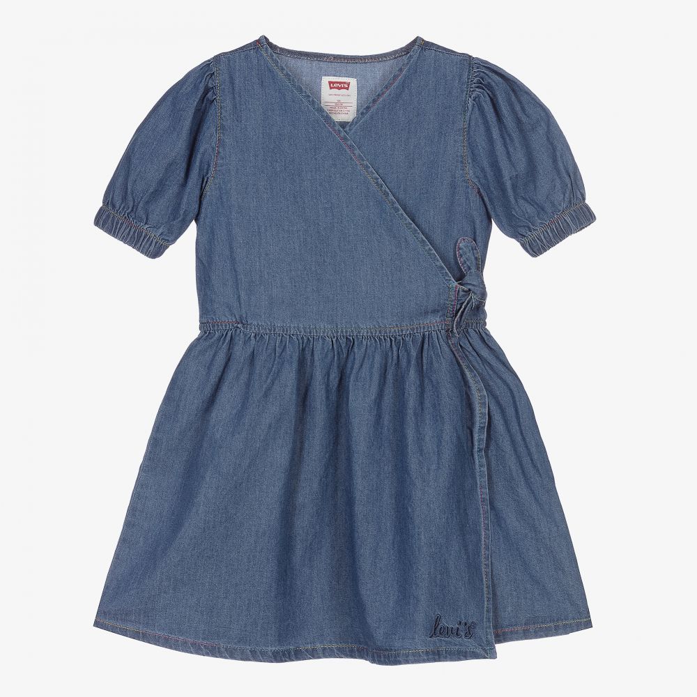 Levi's - Girls Blue Chambray Wrap Dress