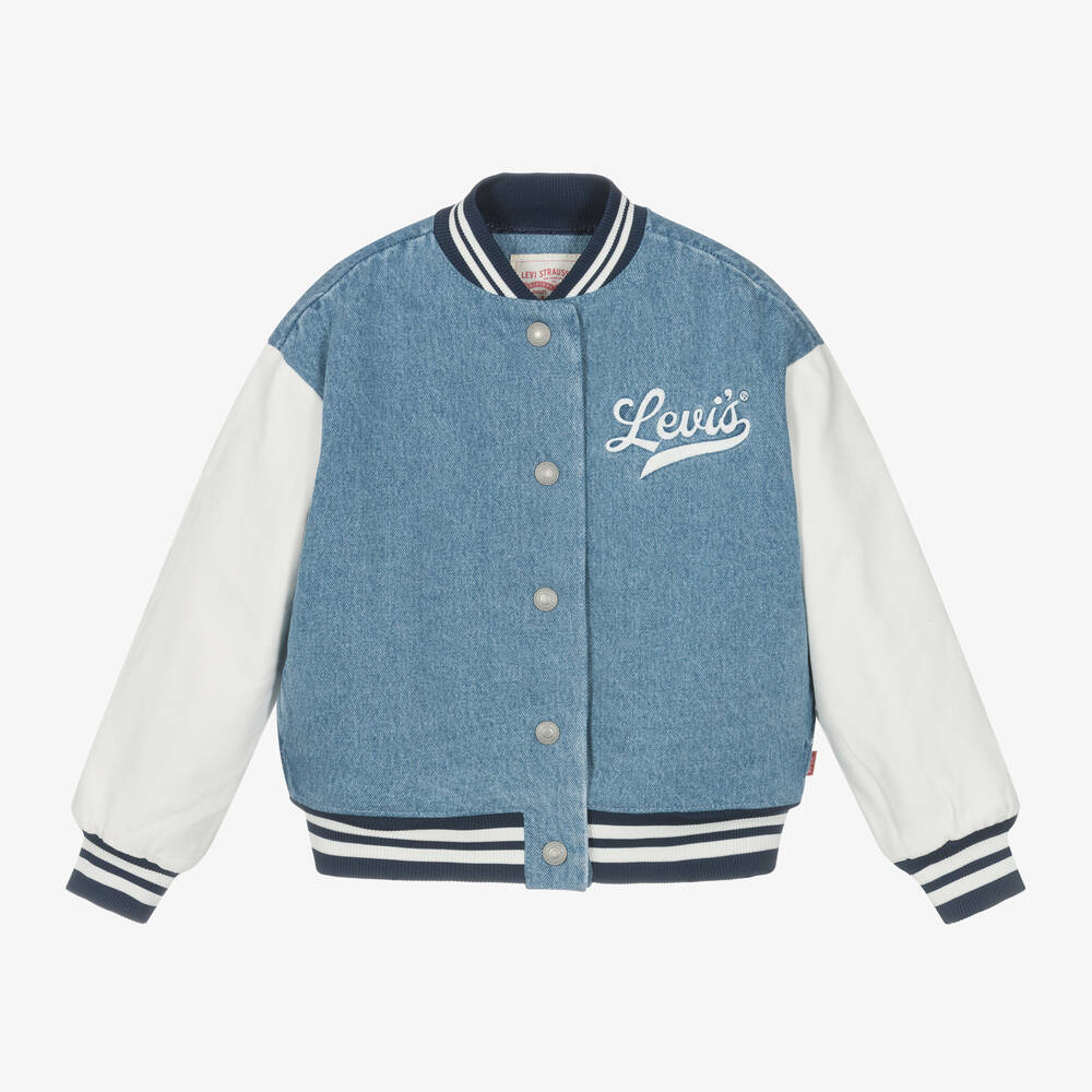 Levi's - Girls Blue Denim Bomber Jacket | Childrensalon