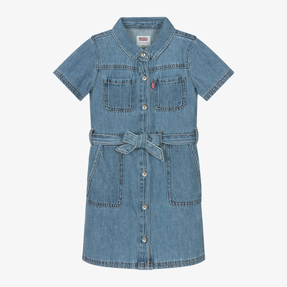 Levi's - فستان قطن دنيم لون أزرق | Childrensalon