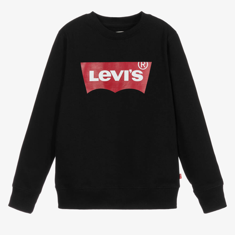 Levi's - سويتشيرت تينز قطن جيرسي لون أسود | Childrensalon