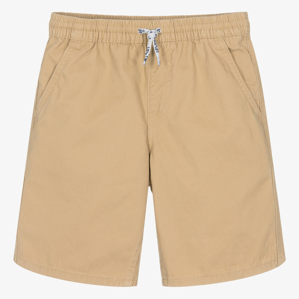 Levi's - Teen Boys Beige Cotton Relaxed Shorts | Childrensalon