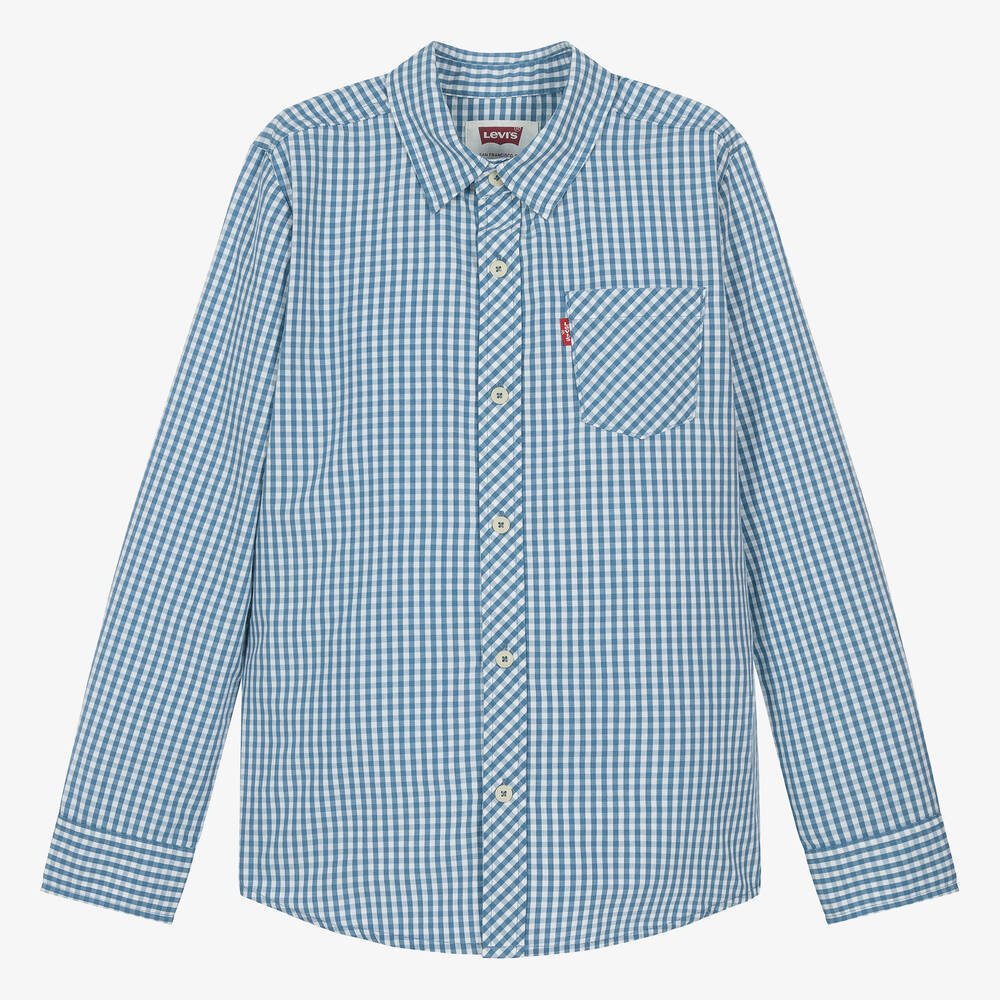 Levi's - Teen Boys Blue Check Shirt | Childrensalon