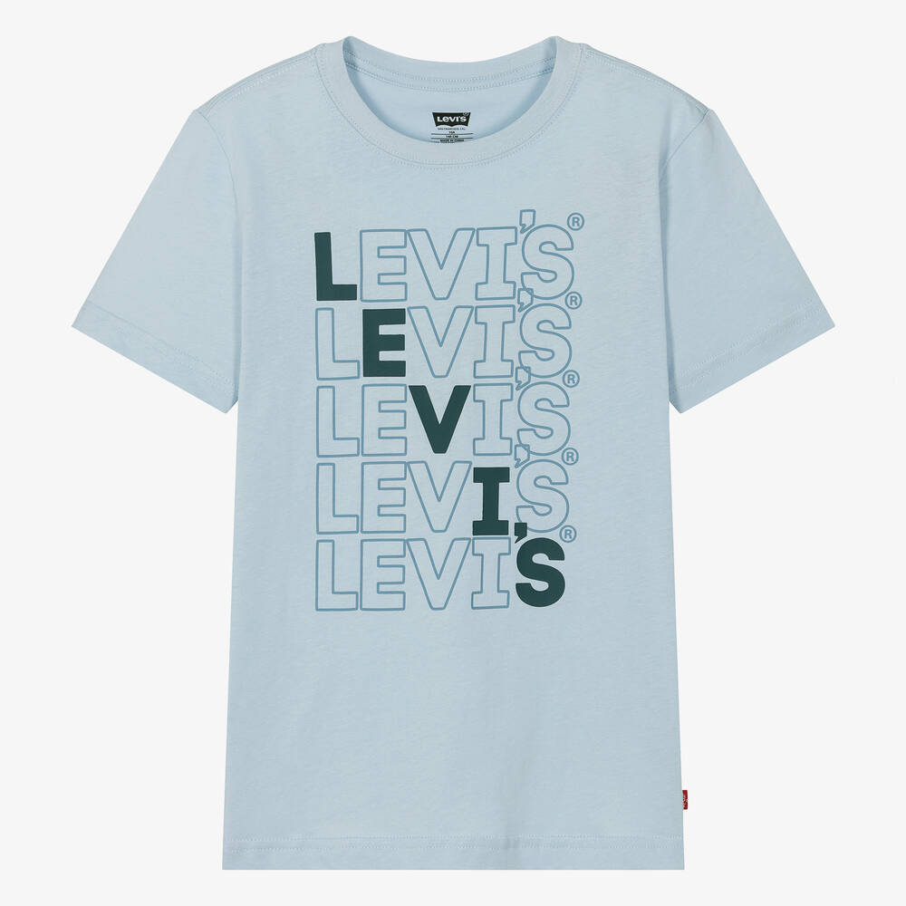 Levi's - Teen Boys Blue Organic Cotton T-Shirt | Childrensalon