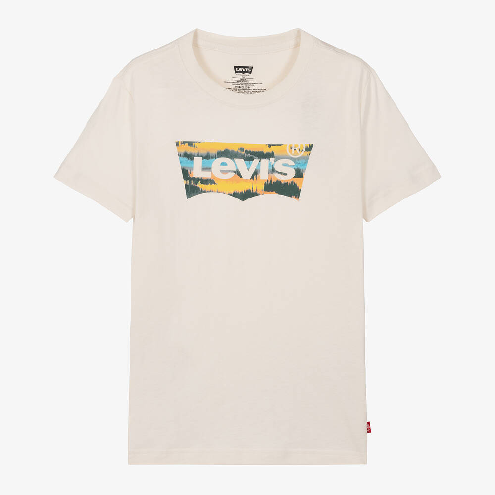 Levi's - تيشيرت قطن عضوي لون عاجي للمراهقين | Childrensalon