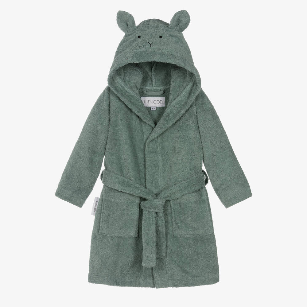 Liewood - Green Bunny Towelling Bathrobe | Childrensalon