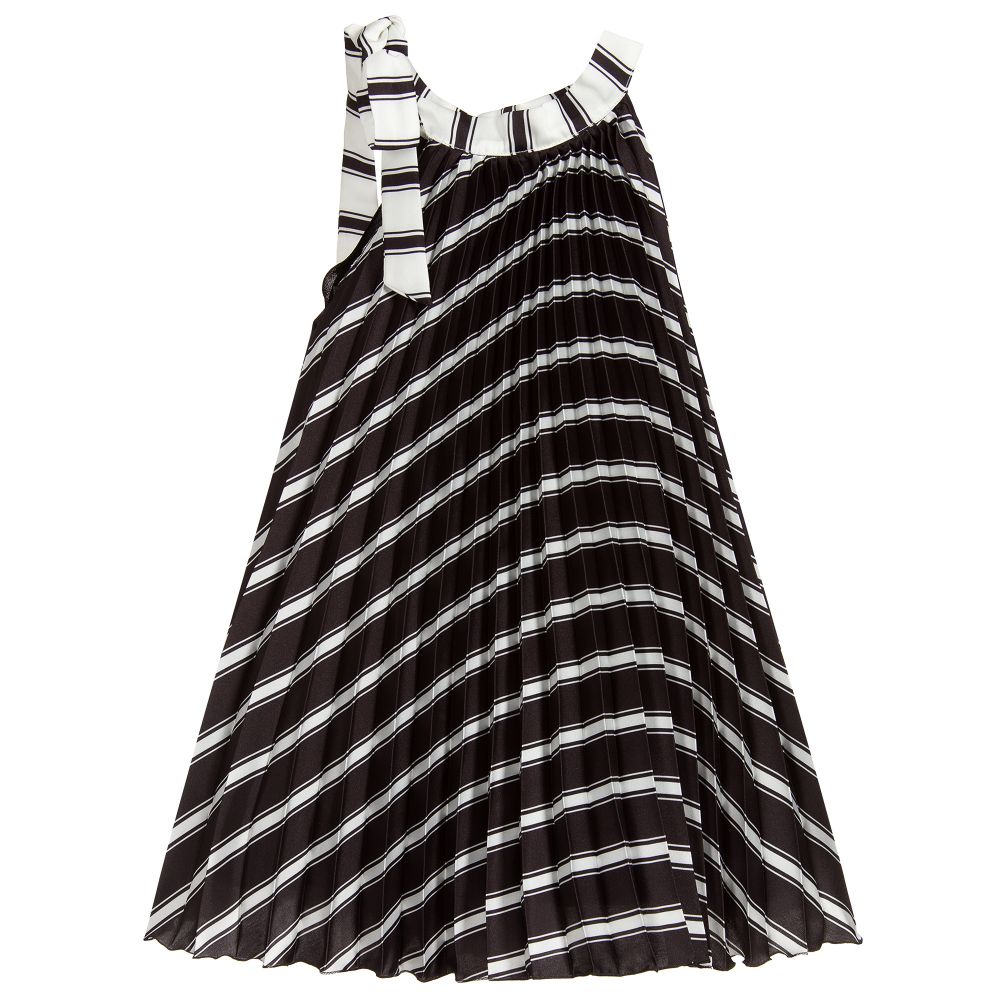 Loredana - Black & White Pleated Dress | Childrensalon Outlet