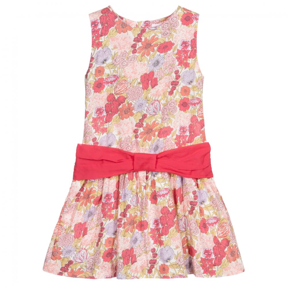 Malvi & Co - Grils Pink Floral Cotton Dress | Childrensalon Outlet