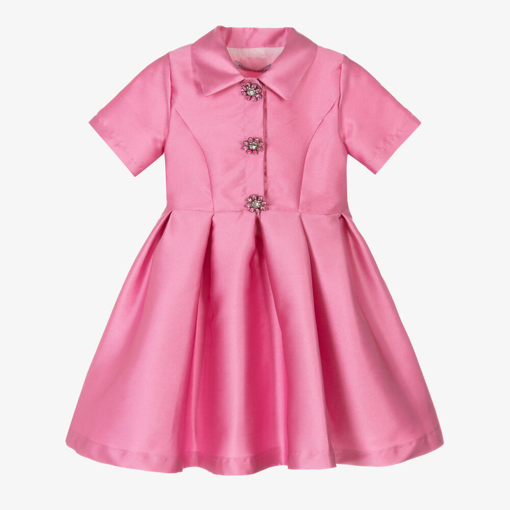 Mama Luma - Girls Pink Satin Dress | Childrensalon Outlet