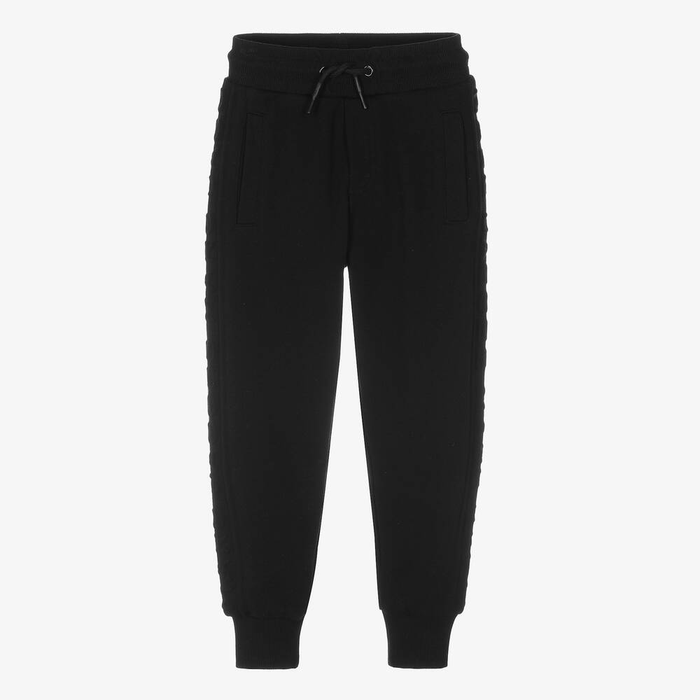 MARC JACOBS - Black Embossed Cotton Joggers | Childrensalon